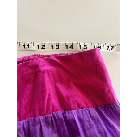 Indikka XL Pink Purple Colorblock Maxi Skirt Tiered Boho Maxi Colorful Prairie - Picture 5 of 14